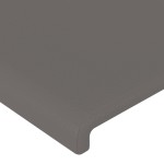 vidaXL Tăblie de pat cu LED, gri, 147x16x118/128 cm, piele ecologică