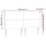 vidaXL Tăblie de pat cu LED, alb, 183x16x118/128 cm, piele ecologică vidaXL Tăblie de pat cu LED, alb, 183x16x118/128 cm, piele ecologică