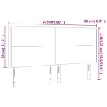vidaXL Tăblie de pat cu LED, cappuccino, 203x16x118/128 cm, piele eco