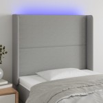 vidaXL Tăblie de pat cu LED, gri deschis, 83x16x118/128 cm, textil vidaXL Tăblie de pat cu LED, gri deschis, 83x16x118/128 cm, textil
