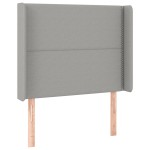 vidaXL Tăblie de pat cu LED, gri deschis, 83x16x118/128 cm, textil vidaXL Tăblie de pat cu LED, gri deschis, 83x16x118/128 cm, textil