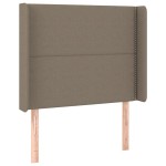 vidaXL Tăblie de pat cu LED, gri taupe, 93x16x118/128 cm, textil