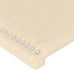 vidaXL Tăblie de pat cu LED, crem, 103x16x118/128 cm, textil