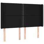 vidaXL Tăblie de pat cu LED, negru, 147x16x118/128 cm, textil vidaXL Tăblie de pat cu LED, negru, 147x16x118/128 cm, textil