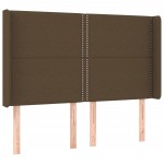 vidaXL Tăblie de pat cu LED, maro închis, 147x16x118/128 cm, textil vidaXL Tăblie de pat cu LED, maro închis, 147x16x118/128 cm, textil