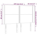 vidaXL Tăblie de pat cu LED, crem, 147x16x118/128 cm, textil vidaXL Tăblie de pat cu LED, crem, 147x16x118/128 cm, textil