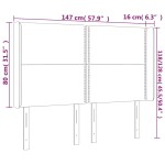 vidaXL Tăblie de pat cu LED, albastru, 147x16x118/128 cm, textil vidaXL Tăblie de pat cu LED, albastru, 147x16x118/128 cm, textil