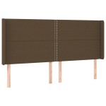vidaXL Tăblie de pat cu LED, maro închis, 183x16x118/128 cm, textil vidaXL Tăblie de pat cu LED, maro închis, 183x16x118/128 cm, textil