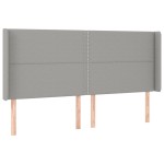 vidaXL Tăblie de pat cu LED, gri deschis, 203x16x118/128 cm, textil vidaXL Tăblie de pat cu LED, gri deschis, 203x16x118/128 cm, textil