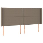 vidaXL Tăblie de pat cu LED, gri taupe, 203x16x118/128 cm, textil