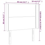 vidaXL Tăblie de pat cu LED, albastru închis, 83x16x118/128cm, catifea