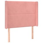 vidaXL Tăblie de pat cu LED, roz, 83x16x118/128 cm, catifea