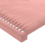 vidaXL Tăblie de pat cu LED, roz, 83x16x118/128 cm, catifea