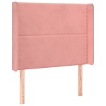 vidaXL Tăblie de pat cu LED, roz, 93x16x118/128 cm, catifea
