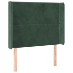 vidaXL Tăblie de pat cu LED, verde închis, 103x16x118/128 cm, catifea