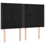 vidaXL Tăblie de pat cu LED, negru, 147x16x118/128 cm, catifea vidaXL Tăblie de pat cu LED, negru, 147x16x118/128 cm, catifea