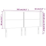 vidaXL Tăblie de pat cu LED, albastru închis, 163x16x118/128cm catifea