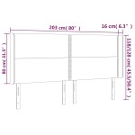 vidaXL Tăblie de pat cu LED, negru, 203x16x118/128 cm, catifea vidaXL Tăblie de pat cu LED, negru, 203x16x118/128 cm, catifea