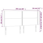 vidaXL Tăblie de pat cu LED, verde închis, 203x16x118/128 cm, catifea vidaXL Tăblie de pat cu LED, verde închis, 203x16x118/128 cm, catifea