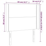 vidaXL Tăblie de pat cu LED, alb, 83x16x118/128 cm, piele ecologică