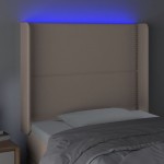 vidaXL Tăblie de pat cu LED cappuccino 93x16x118/128cm piele ecologică vidaXL Tăblie de pat cu LED cappuccino 93x16x118/128cm piele ecologică