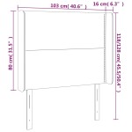 vidaXL Tăblie de pat cu LED, alb, 103x16x118/128 cm, piele ecologică vidaXL Tăblie de pat cu LED, alb, 103x16x118/128 cm, piele ecologică
