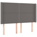 vidaXL Tăblie de pat cu LED, gri, 147x16x118/128 cm, piele ecologică vidaXL Tăblie de pat cu LED, gri, 147x16x118/128 cm, piele ecologică