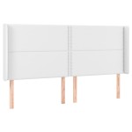 vidaXL Tăblie de pat cu LED, alb, 163x16x118/128 cm, piele ecologică vidaXL Tăblie de pat cu LED, alb, 163x16x118/128 cm, piele ecologică