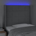 vidaXL Tăblie de pat cu LED, gri deschis, 83x16x118/128 cm, textil vidaXL Tăblie de pat cu LED, gri deschis, 83x16x118/128 cm, textil