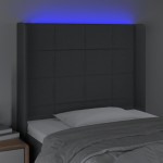 vidaXL Tăblie de pat cu LED, gri închis, 83x16x118/128 cm, textil vidaXL Tăblie de pat cu LED, gri închis, 83x16x118/128 cm, textil