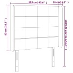 vidaXL Tăblie de pat cu LED, crem, 103x16x118/128 cm, textil