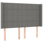 vidaXL Tăblie de pat cu LED, gri închis, 147x16x118/128 cm, textil vidaXL Tăblie de pat cu LED, gri închis, 147x16x118/128 cm, textil