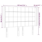 vidaXL Tăblie de pat cu LED, crem, 147x16x118/128 cm, textil vidaXL Tăblie de pat cu LED, crem, 147x16x118/128 cm, textil
