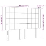 vidaXL Tăblie de pat cu LED, albastru, 147x16x118/128 cm, textil vidaXL Tăblie de pat cu LED, albastru, 147x16x118/128 cm, textil