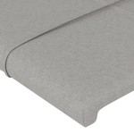 vidaXL Tăblie de pat cu LED, gri deschis, 203x16x118/128 cm, textil vidaXL Tăblie de pat cu LED, gri deschis, 203x16x118/128 cm, textil