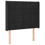 vidaXL Tăblie de pat cu LED, negru, 83x16x118/128 cm, catifea