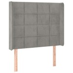 vidaXL Tăblie de pat cu LED, gri deschis, 93x16x118/128 cm, catifea vidaXL Tăblie de pat cu LED, gri deschis, 93x16x118/128 cm, catifea