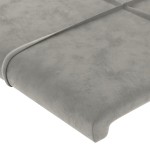 vidaXL Tăblie de pat cu LED, gri deschis, 93x16x118/128 cm, catifea vidaXL Tăblie de pat cu LED, gri deschis, 93x16x118/128 cm, catifea