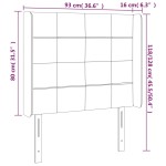 vidaXL Tăblie de pat cu LED, albastru închis, 93x16x118/128cm, catifea
