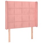 vidaXL Tăblie de pat cu LED, roz, 93x16x118/128 cm, catifea vidaXL Tăblie de pat cu LED, roz, 93x16x118/128 cm, catifea