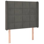 vidaXL Tăblie de pat cu LED, gri închis, 103x16x118/128 cm, catifea vidaXL Tăblie de pat cu LED, gri închis, 103x16x118/128 cm, catifea