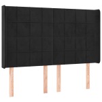 vidaXL Tăblie de pat cu LED, negru, 147x16x118/128 cm, catifea vidaXL Tăblie de pat cu LED, negru, 147x16x118/128 cm, catifea