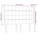 vidaXL Tăblie de pat cu LED, albastru închis, 147x16x118/128cm catifea