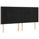 vidaXL Tăblie de pat cu LED, negru, 163x16x118/128 cm, catifea vidaXL Tăblie de pat cu LED, negru, 163x16x118/128 cm, catifea