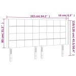 vidaXL Tăblie de pat cu LED, albastru închis, 163x16x118/128cm catifea