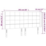 vidaXL Tăblie de pat cu LED, albastru închis, 203x16x118/128cm catifea