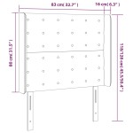 vidaXL Tăblie de pat cu LED, alb, 83x16x118/128 cm, piele ecologică