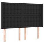 vidaXL Tăblie de pat cu LED, negru, 147x16x118/128 cm, piele ecologică vidaXL Tăblie de pat cu LED, negru, 147x16x118/128 cm, piele ecologică