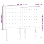 vidaXL Tăblie de pat cu LED, alb, 147x16x118/128 cm, piele ecologică
