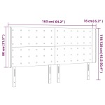vidaXL Tăblie de pat cu LED, negru, 163x16x118/128 cm, piele ecologică vidaXL Tăblie de pat cu LED, negru, 163x16x118/128 cm, piele ecologică